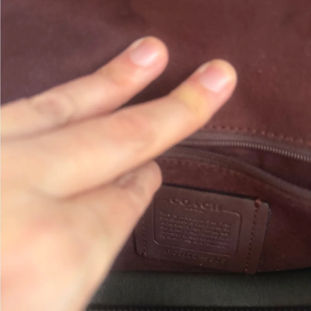 Coach Red and Brown Clutch with Black Accents - Picture 4 of 10